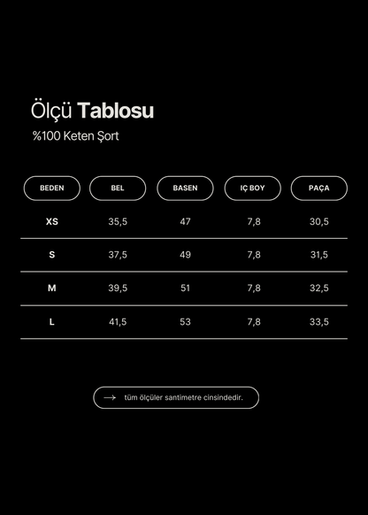 Maron %100 Keten Şort