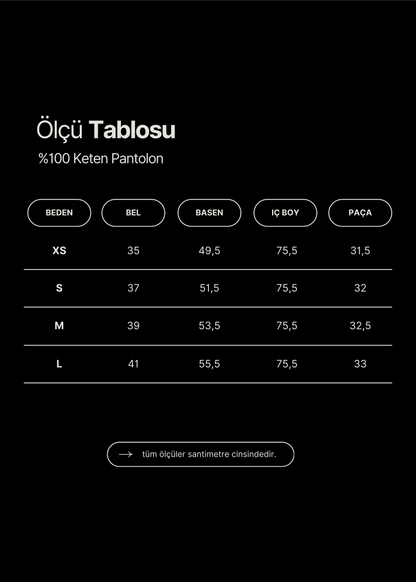Eclipse %100 Keten Pantolon